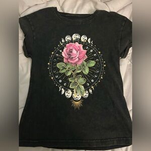 Rebellious One Black Polo T-Shirt with Pink Graphic